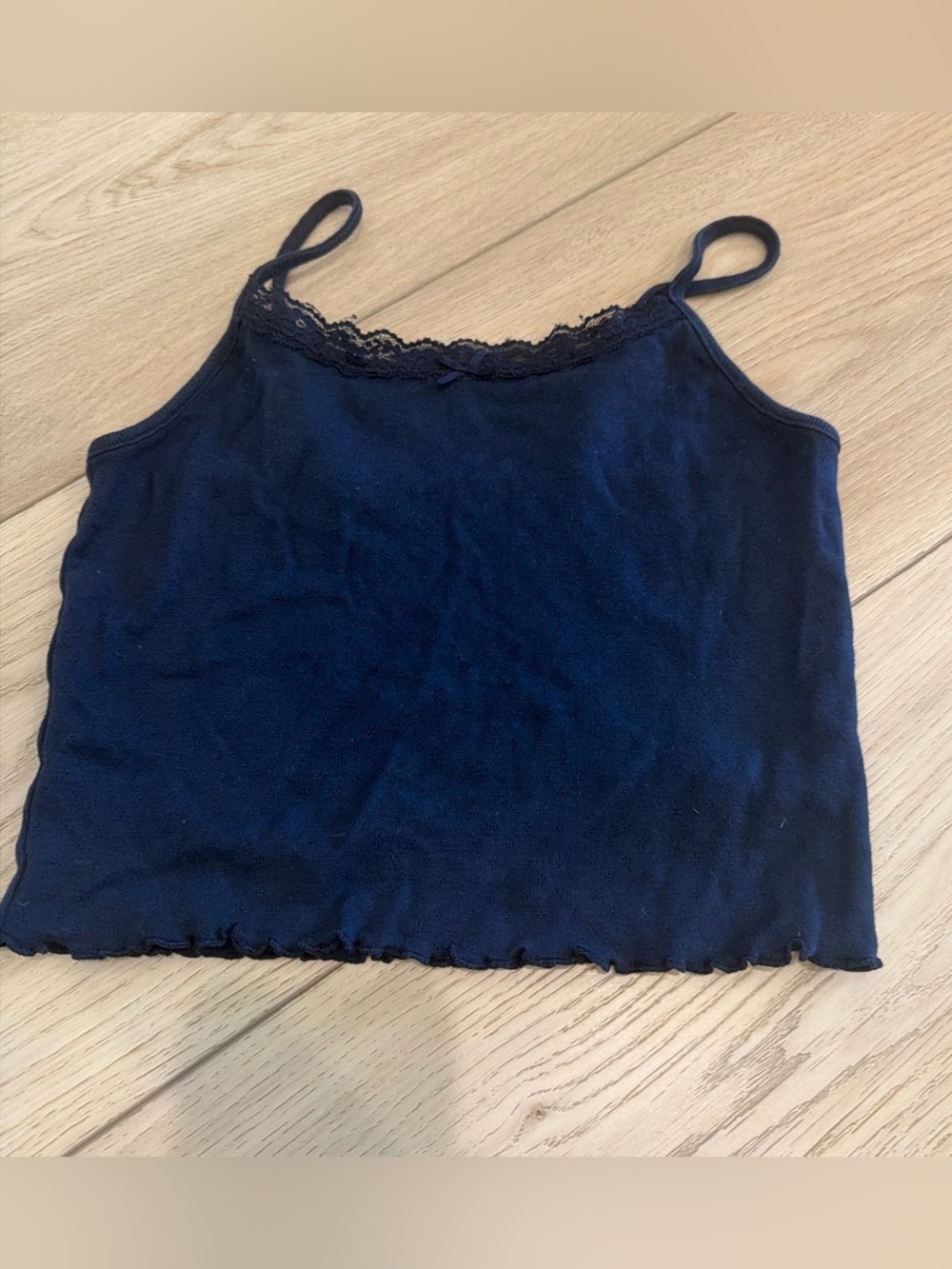 American Eagle Outfitters Navy Lace-Trim Cami